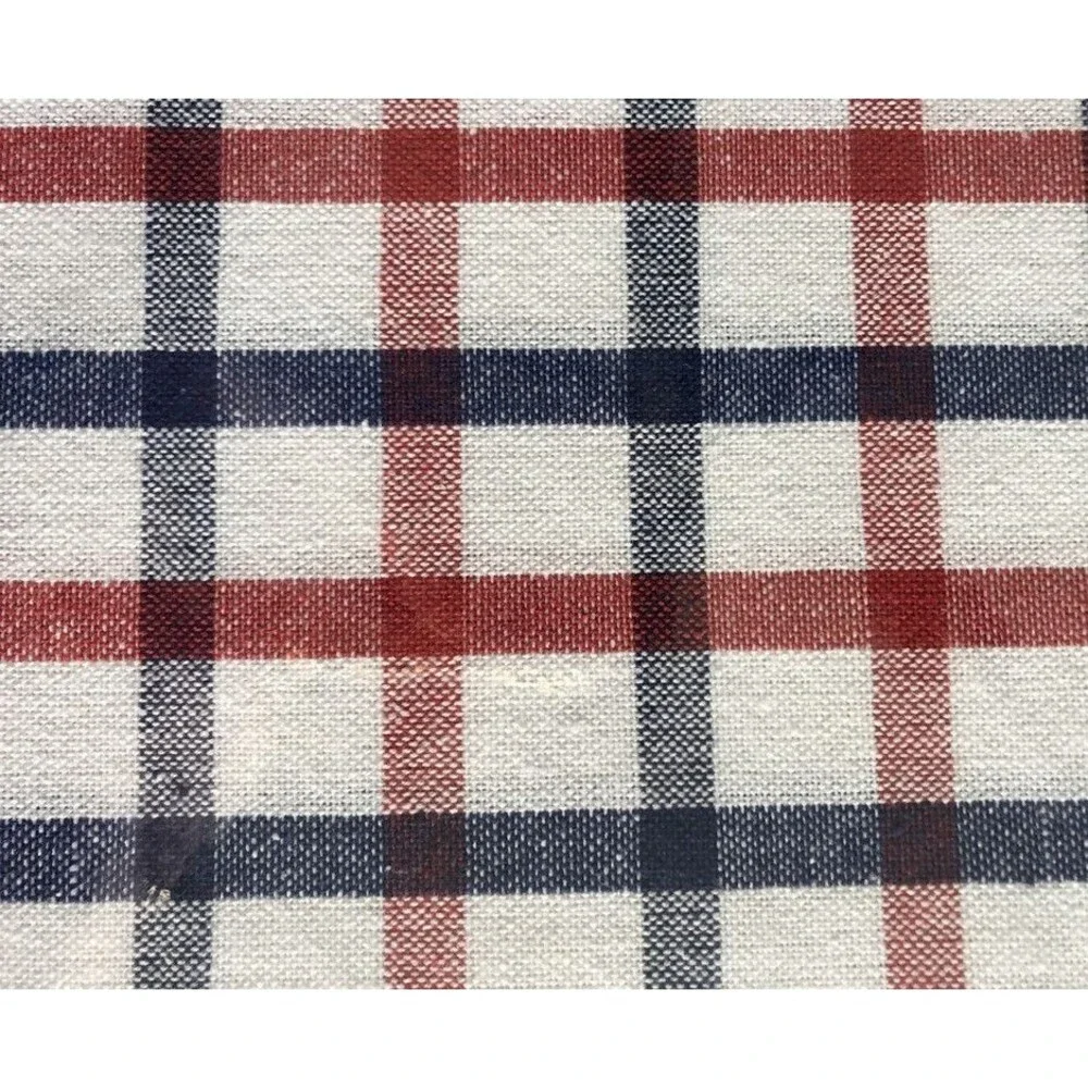 Patriotic Plaid Fabric Tablecloth 4th of July Red White Blue 60x84